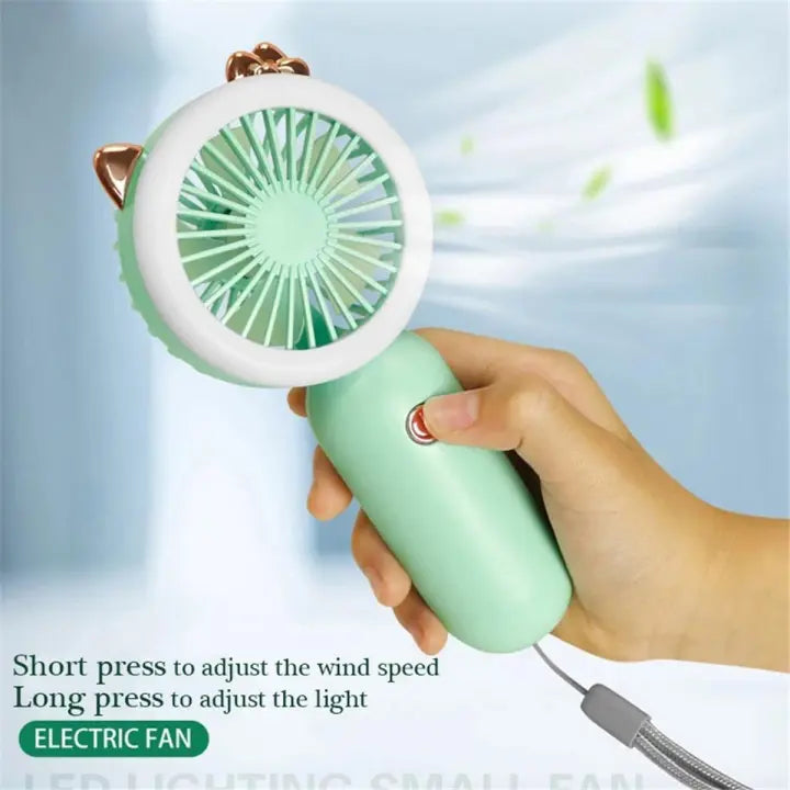 Portable Hand Fan with LED Light - Stay Cool Anywhere!