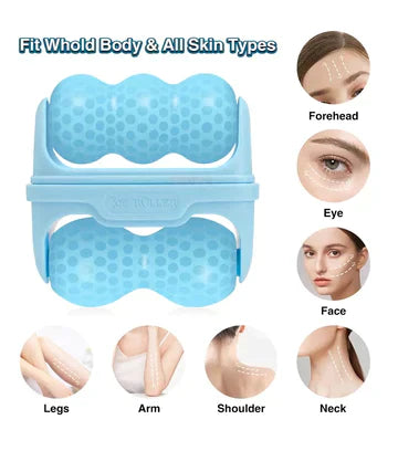 PIGMANA Face Cool Roller with Double Heads, Beauty Ice Face Roller Skin Care with 2 Shape Heads, Roller for Face, Eyes, Swelling, Relief,